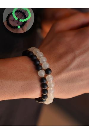 karanlıkta parlayan siyah yeşil sevgili arkadaş bilekliği