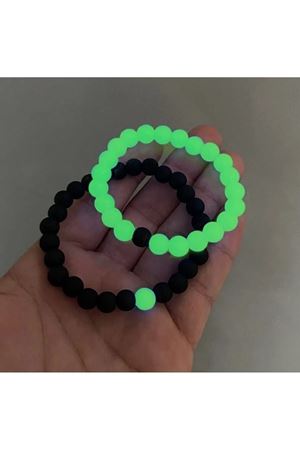 karanlıkta parlayan siyah yeşil sevgili arkadaş bilekliği
