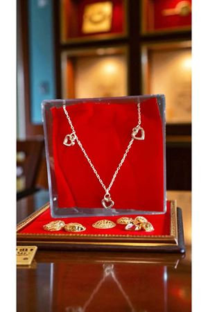 gümüş kaplama kalpli kolye