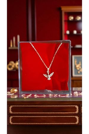 gümüş kaplama anka kuşu kolye